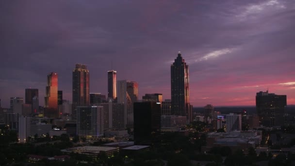 Atlanta Georgia Około 2017 Zdjęcie Lotnicze Centrum Atlanty Zachodzie Słońca — Wideo stockowe