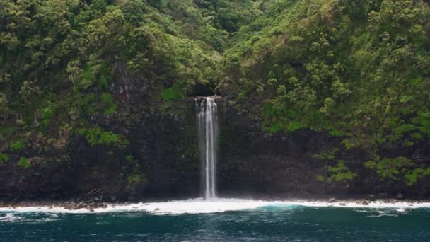 Maui Hawaje Około 2018 Roku Widok Lotu Ptaka Wodospadów Wybrzeżu — Wideo stockowe