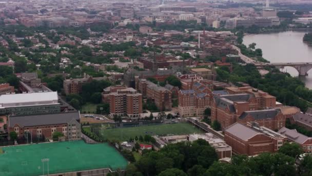 Washington Circa 2017 Luchtfoto Van Georgetown University Opgenomen Met Cineflex — Stockvideo