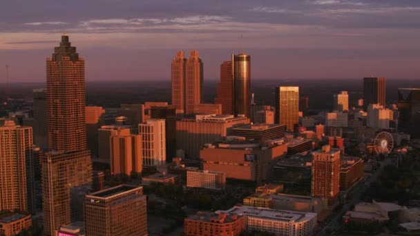 Atlanta Georgia Circa 2017 Plano Aéreo Del Centro Atlanta Atardecer — Vídeo de stock