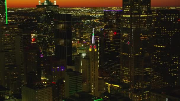 Dallas Texas 2017 Luftaufnahme Städtischer Gebäude Bei Nacht — Stockvideo