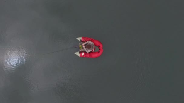 Vista Aérea Del Pescador Mosca — Vídeo de stock