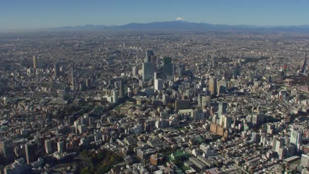 Tokio Japonsko Kolem Roku2018 Létání Nad Tokiem Výhledem Fuji Snímek — Stock video