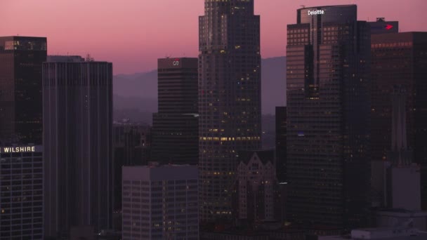 Закат Над Лос Анджелесом Калифорния Сша Аэросъемка — стоковое видео