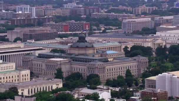 华盛顿特区 2017年左右 国会图书馆的空中景观 用Cineflex和Red Epic Helium拍摄 — 图库视频影像