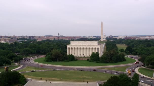 Washington Sekitar Tahun 2017 Pemandangan Udara Lincoln Memorial Ditembak Dengan — Stok Video