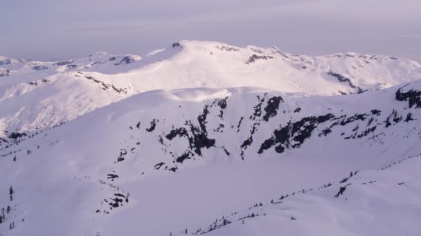 British Columbia Canada Circa 2018 Luchtfoto Van Besneeuwde Bergketen Opgenomen — Stockvideo