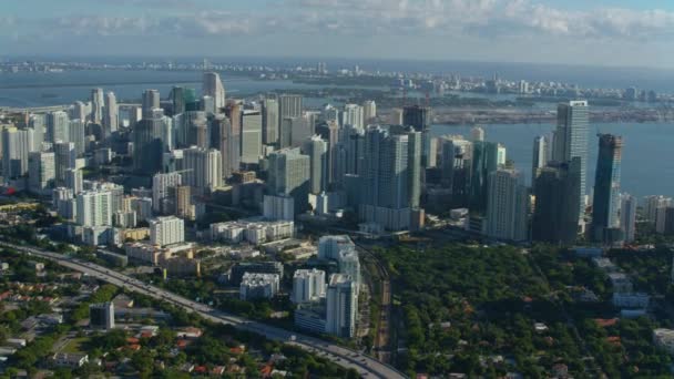 Вид Повітря Центр Маямі Штат Флорида — стокове відео