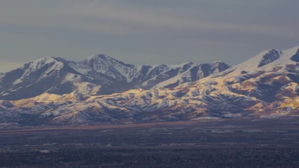 Salt Lake City Utah 2017 Zooma Från Wasatch Mountain Range — Stockvideo