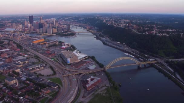 Aerial View Pittsburgh Pennsylvania — Stock Video