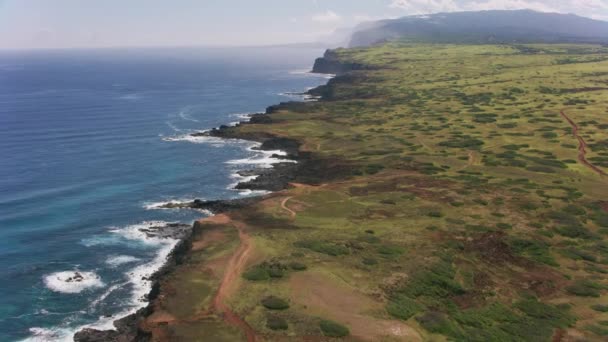 Molokai Hawaii 2018 Luftaufnahme Der Küste Von Molokai Gedreht Mit — Stockvideo