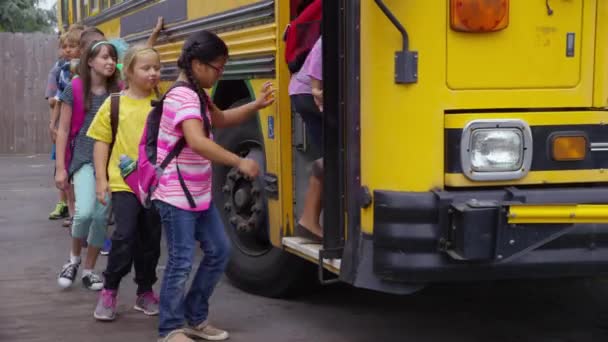 Students Get School Bus Royalty Free Stock Video