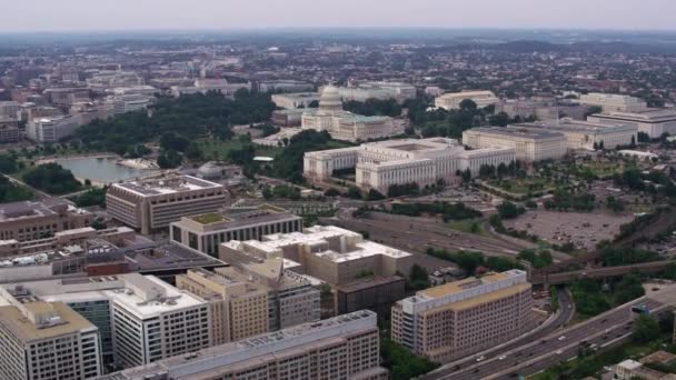 Washington Sekitar Tahun 2017 Wide Angle Aerial View City Building — Stok Video