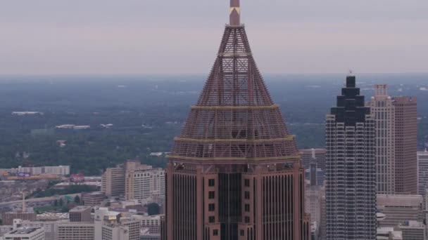 Атланта Джорджия 2017 Дневная Воздушная Съемка Bank America Plaza Атланте — стоковое видео