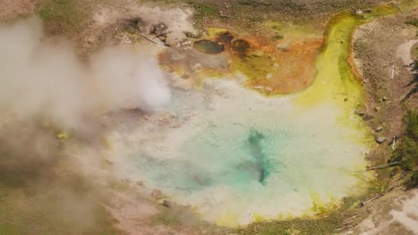 Yellowstone National Park Wyoming Luchtfoto Van Yellowstone National Park Schot — Stockvideo