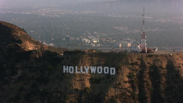 Los Angeles Californië Circa 2017 Luchtfoto Van Hollywood Teken Opgenomen — Stockvideo