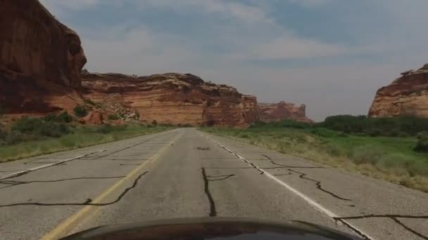 Pov Driving Scenic Road South West Usa — стоковое видео