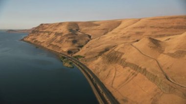 Oregon, ABD: Columbia River Gorge 'un yüksek açılı görüntüsü