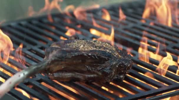 Barbecue Saus Bone Steak Geschoten Phantom Flex — Stockvideo