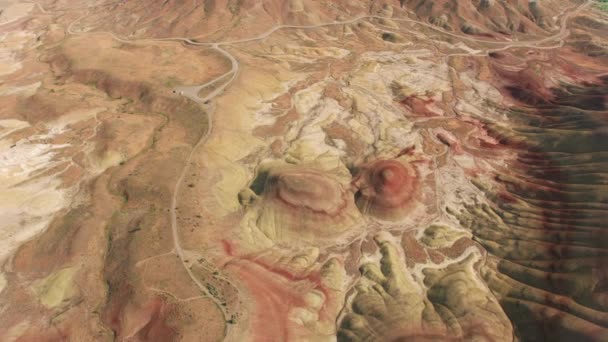 Painted Hills Szenische Ansicht Luftaufnahmen Usa — Stockvideo
