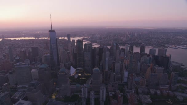 New York New York Vers 2019 Vue Aérienne Manhattan Lever — Video