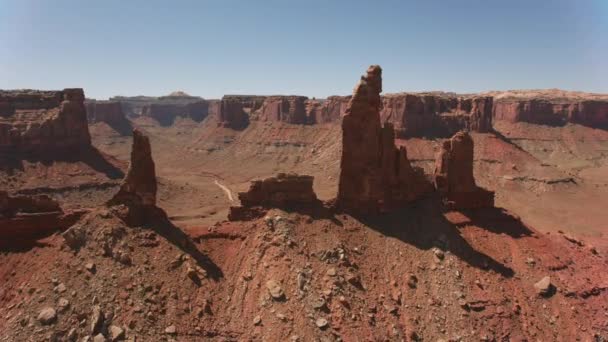 Canyonlands Ulusal Parkı Utah 2019 Dolaylarında Kanyonlar Havadan Görünüşü Helikopterden — Stok video