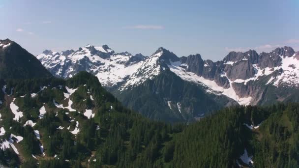 Glaciärtoppen Washington 2019 Flygfoto Över Glacier Peak Skjuten Från Helikopter — Stockvideo