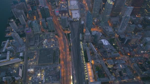 Toronto Kanada Bis 2019 Luftaufnahme Von Toronto Der Dämmerung Aufnahme — Stockvideo