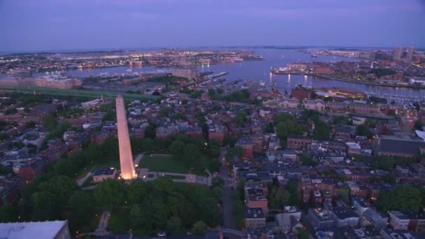 Boston Massachusetts Kolem Roku2019 Letecký Pohled Boston Při Západu Slunce — Stock video