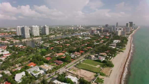 Miami Florida Circa 2019 Daytime Aerial View Miami Beach Shot — Stock Video