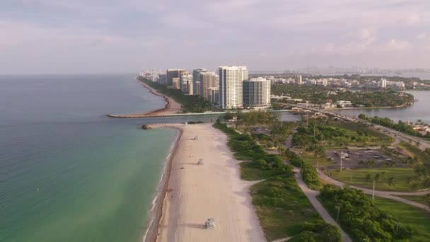 Μαϊάμι Φλόριντα Γύρω Στο 2019 Αεροφωτογραφία Της Παραλίας Του Μαϊάμι — Αρχείο Βίντεο