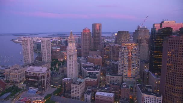 Boston Massachusetts Por Volta 2019 Vista Aérea Boston Pôr Sol — Vídeo de Stock