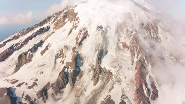 Mount Adams Washington 2019 Ben Légi Felvétel Adams Hegyről Helikopteres — Stock videók