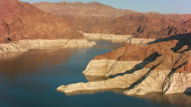 Hoge Hoek Beelden Van Mead Meer Hydro Station — Stockvideo