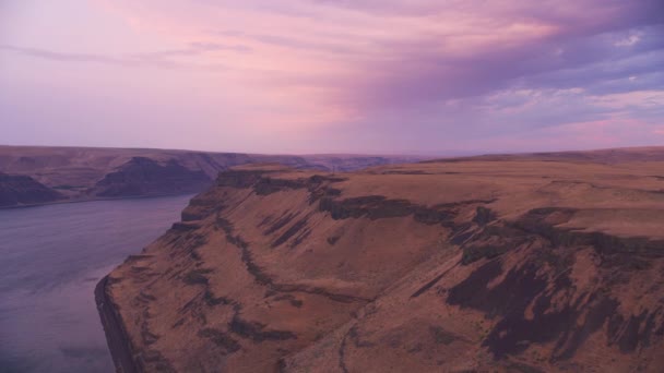 Východ Slunce Nad Řekou Columbia Oregon Usa — Stock video