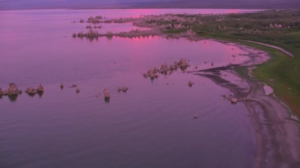 Рожевий Схід Сонця Озері Моно Каліфорнія Сша — стокове відео