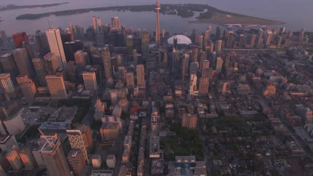 Toronto Canada Aproximativ 2019 Vedere Aeriană Orașului Toronto Apusul Soarelui — Videoclip de stoc