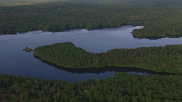 Försyn Rhode Island 2019 Flygfoto Över Sjön Skjuten Från Helikopter — Stockvideo