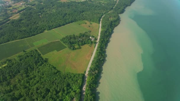 エリー湖の航空写真 アメリカ — ストック動画