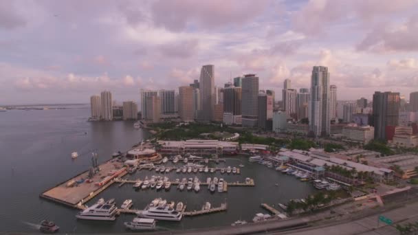 Miami Florida Circa 2019 Vista Aérea Miami Atardecer Disparo Desde — Vídeo de stock