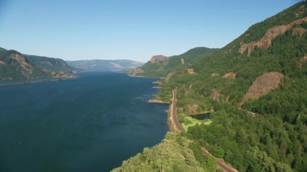 Όρεγκον Γύρω Στο 2021 Αεροφωτογραφία Του Φαραγγιού Του Ποταμού Κολούμπια — Αρχείο Βίντεο