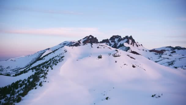 Cascade Mountains Oregon Images Aériennes Paysages Montagneux Enneigés — Video