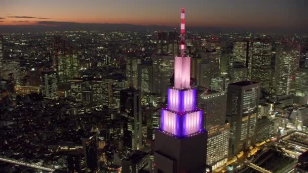 Tokio Japonsko Kolem Roku2018 Letecký Pohled Docomo Tower Tokijské Mrakodrapy — Stock video