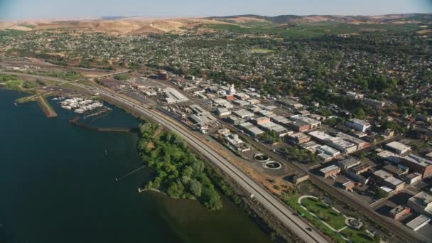 Oregon Circa 2021 Luchtfoto Van Dalles Columbia River Gorge Schot — Stockvideo