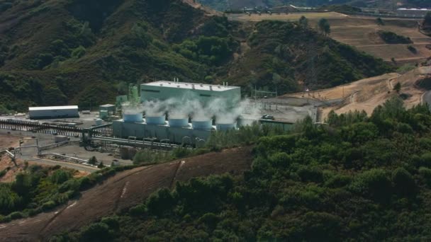 Geyserville California 2021 Повітряний Вид Геотермальної Електростанції — стокове відео