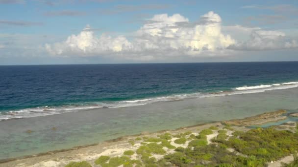 Vista Aérea Playa Bora Bora Polinesia Francesa — Vídeos de Stock