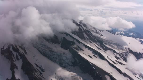 Mount Rainier Washington 2019 Flygfoto Över Mount Rainier Skjuten Från — Stockvideo