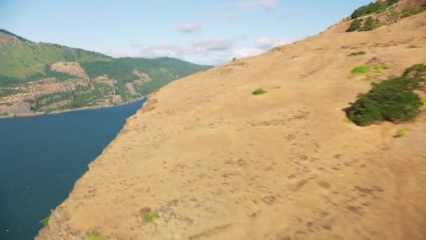 Oregon Circa 2021 Aerial View Columbia River Gorge Shot Cineflex — Stock Video