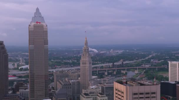 Luftaufnahmen Der Stadt Cleveland Usa — Stockvideo