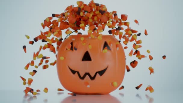 Haloween Snoep Vliegen Uit Jack Lantern Slow Motion Opgenomen Met — Stockvideo